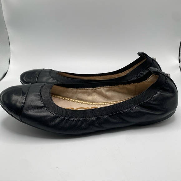 Sam Edelman Cap Toe Baxton Womens Ballet Shoes Flats Size 6.5 Black Leather - Picture 2 of 6